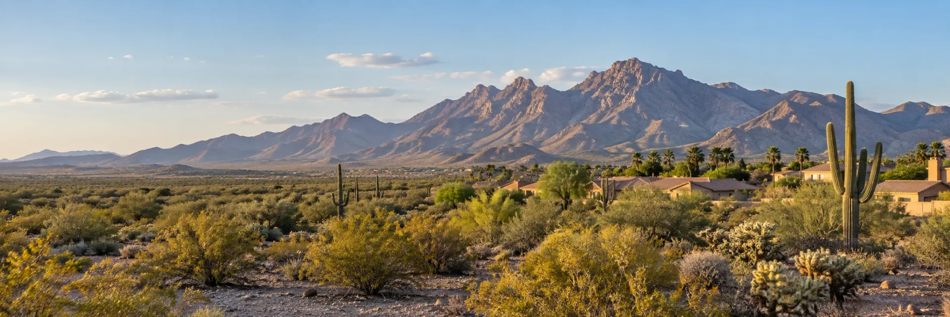 AI-generated illustration of a Goodyear-inspired desert and mountain view